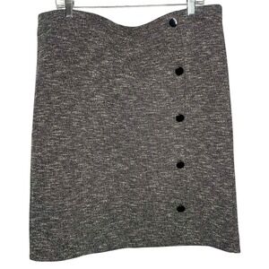 Ann Taylor‎ LOFT Womens Skirt Black White straight pull on Size XL office preppy